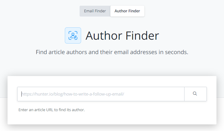 HR: Hunter.io Author Finder