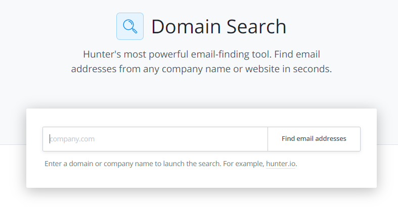 HR: Hunter.io Domain Search
