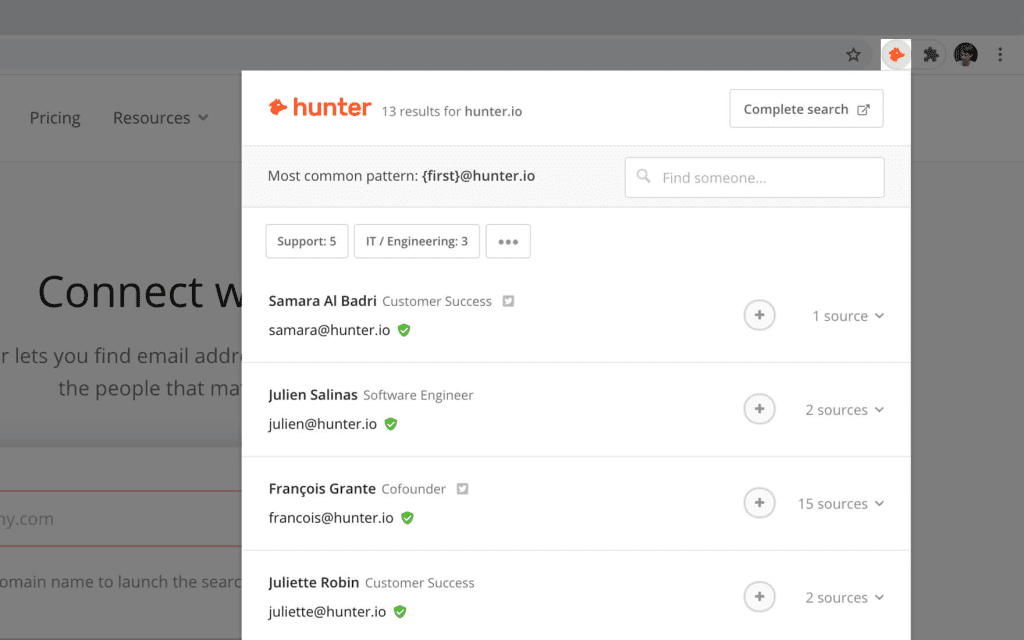 HR: Hunter.io Report