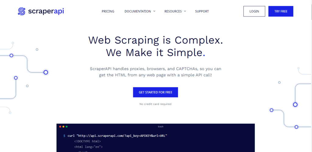 SMST: ScraperAPI Homepage