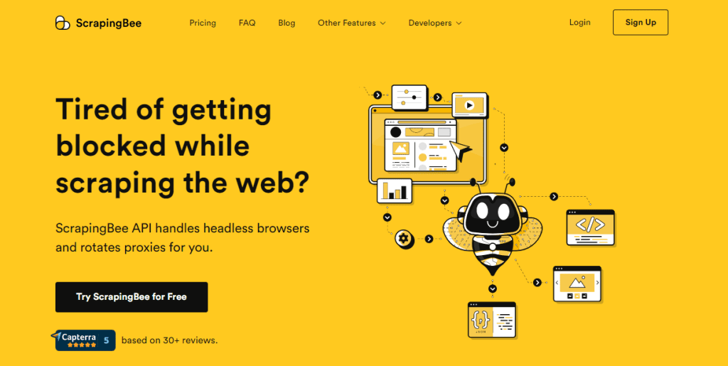 SMST: ScrapingBee Homepage
