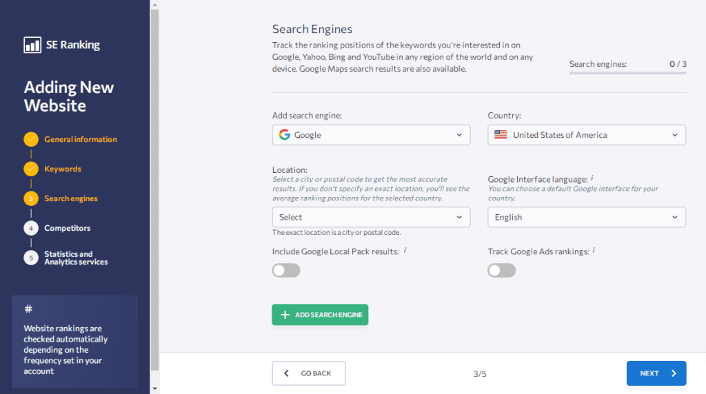 SRR: SE Ranking Project Search Engines