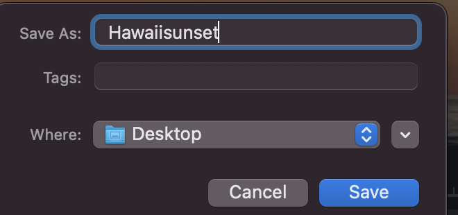 TVAI: Choosing a file name and save location 