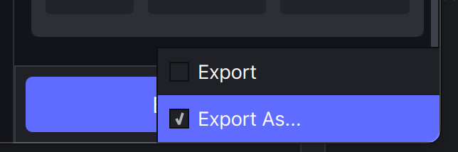 TVAI: Export and Export As
