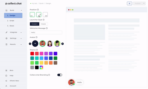 WC: Collect.chat chatbot builder