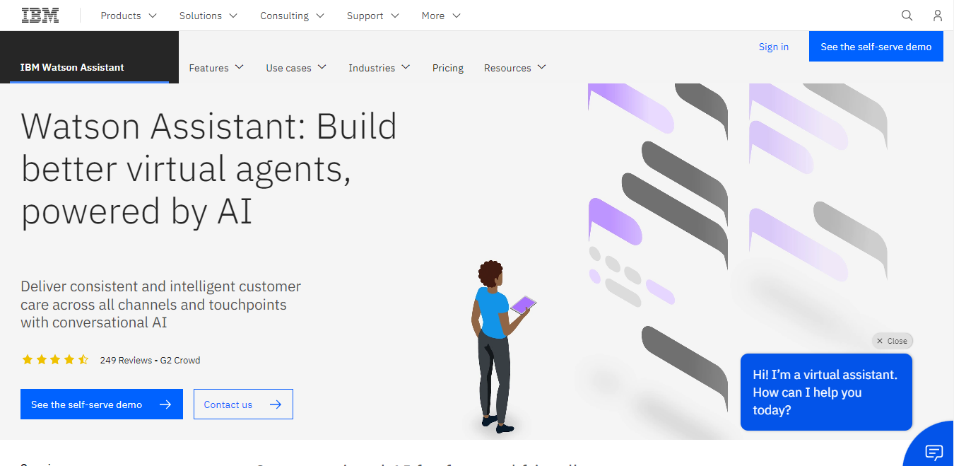 WC: IBM Watson Assistant homepage